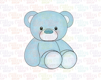 Blue bear cookie cutter, Teddy bear cookie cutter, baby shower cookie cutter, baby bear cookie cutter