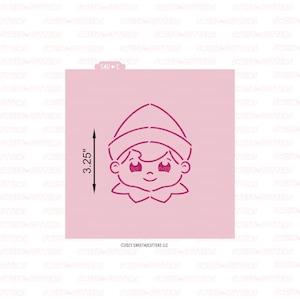 Elfie Face PYO Cookie Stencil