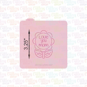 Flower mom cookie stencil