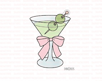 Martini cookie cutter, Birthday cookie cutter, fondant or clay cookie cutter