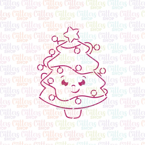 Christmas tree PYO cookie stencil