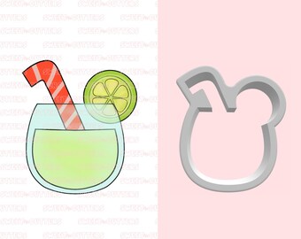 Lemonade Drink cookie cutter, Glass cookie cutter, fondant cookie cutter