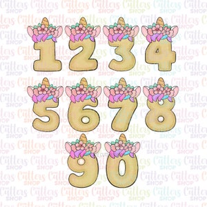 Numbers cookie cutter, Unicorn theme cookie cutter, Fondant cookie cutter