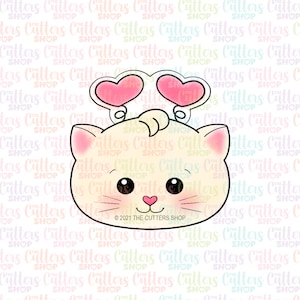 Valentine cat cookie cutter