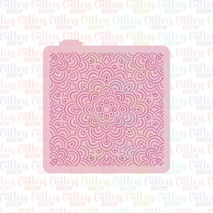 Round Floral cookie stencil