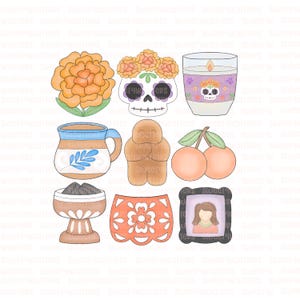 Dia dos Mortos conjunto de 9 cortadores de biscoitos, cortador de biscoitos Die de muertos, cortador de biscoitos México