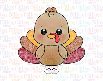 Turkey B cookie cutter, Chubby turkey, Fall cookie cutter, Thanksgiving cookie cutter or fondant cookie cutter, Chubby turkey cutter
