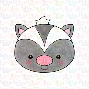 Skunk face cookie cutter