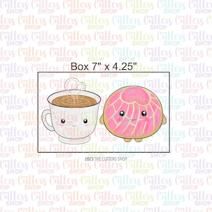 Cafe con pan cookie cutter 23, Valentines cookie cutters or fondant cookie cutter