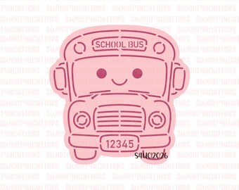 School Bus PYO Cookie Stencil, School collection Cutter with Stencil