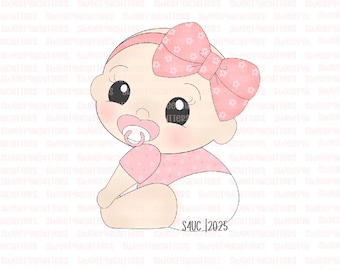 Cute Baby Girl Cookie cutter,Baby Shower cookie cutter,Full body baby cookie cutter
