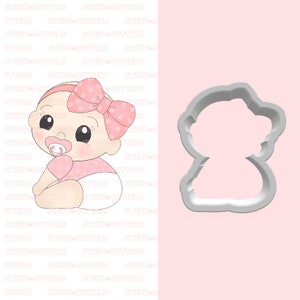 Cute Baby Girl Cookie cutter,Baby Shower cookie cutter,Full body baby cookie cutter