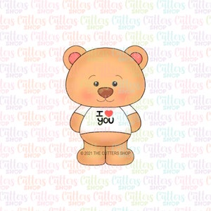 Cortador de biscoitos de urso, cortador de biscoitos de urso dos namorados, cortador de biscoitos de corpo inteiro