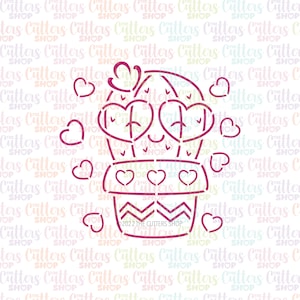 Cactus pyo cookie stncil