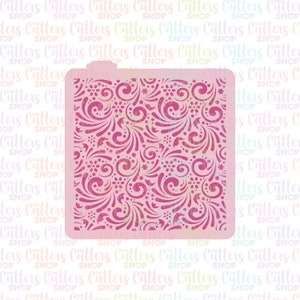 Swirl F cookie stencil