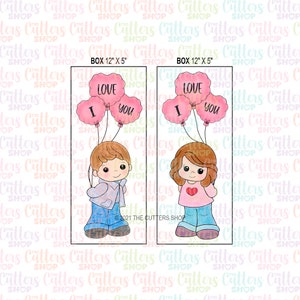 Kids with balloons set cookie cutter