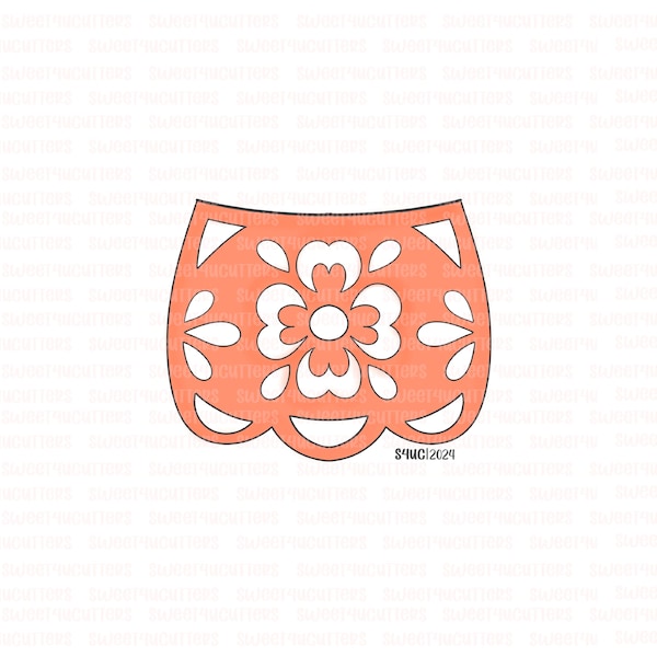 Papel Picado B - cortador de galletas, cortador de galletas Día de muertos, cortador de galletas de México