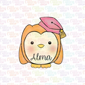Owl alma cookie cutter, Graduation cookie cutter or fondant cookie cutter
