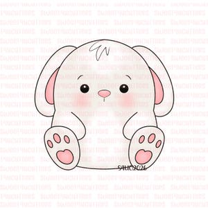 May include: A white bunny cookie cutter with pink inner ears, nose, and paw pads. The bunny is sitting with its paws forward. The text "S4402026" is at the bottom right. The cutter is for making Easter or spring-themed cookies.