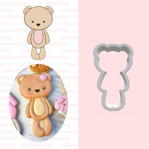 Teddy Bear L cookie cutter, baby shower cookie cutter, fondant cookie cutter