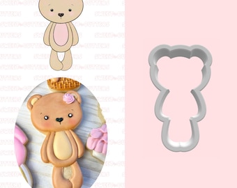 Teddy Bear L cookie cutter, baby shower cookie cutter, fondant cookie cutter