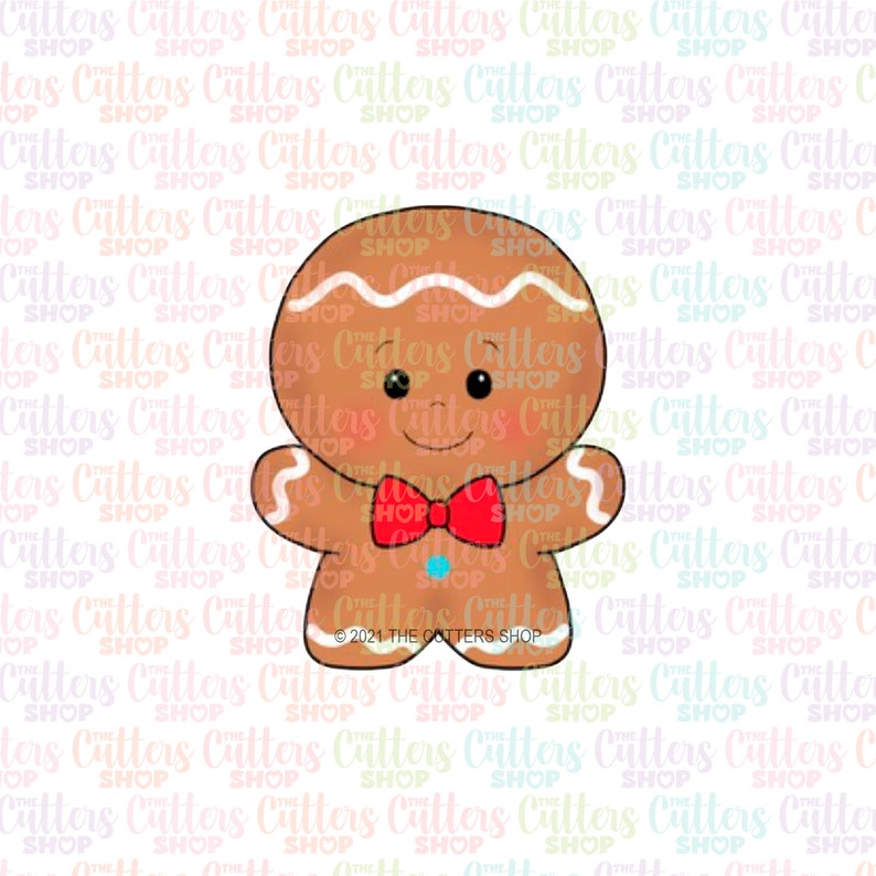 Chubby Gingerbread Boy Cookie Cutter, Christmas Cookie Cutter or ...