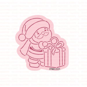 Santa Claus PYO Cookie Stencil, Christmas Cookie cutter with Stencil, PYO Cookie Stencil
