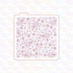 Paisley pattern cookie stencil, Background cookie stencil, western, cowboy cookie stencil