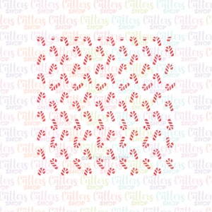 Candy cane cookie stencil