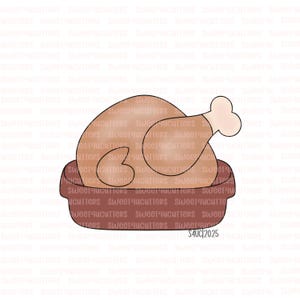 Thanksgiving turkey cooked Cookie cutter, Turkey Cookie cutter, fondant cookie cutter, Clay Cookie Cutter