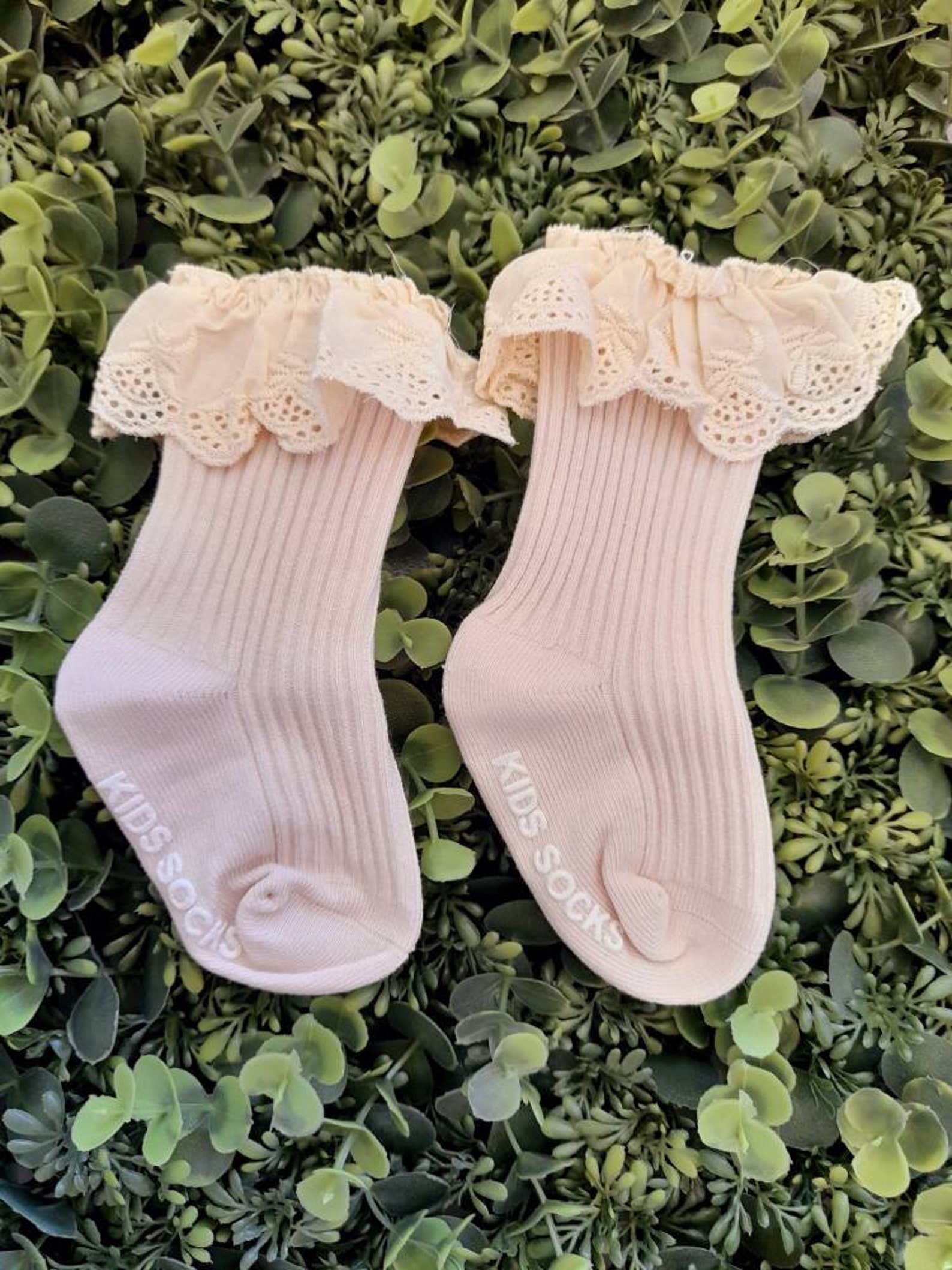 Cream Knee Length Socks 03 Years Knee High Socks Baby Etsy UK