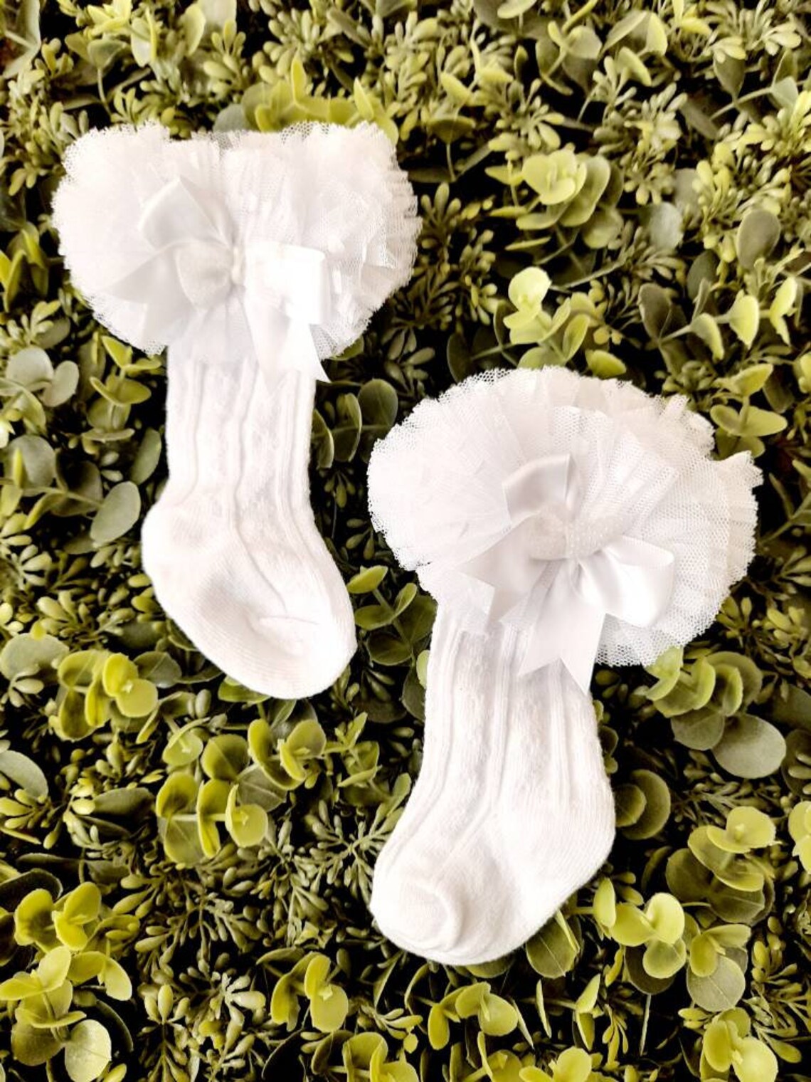 White Knee Length tutu socks 018 months knee high socks Etsy