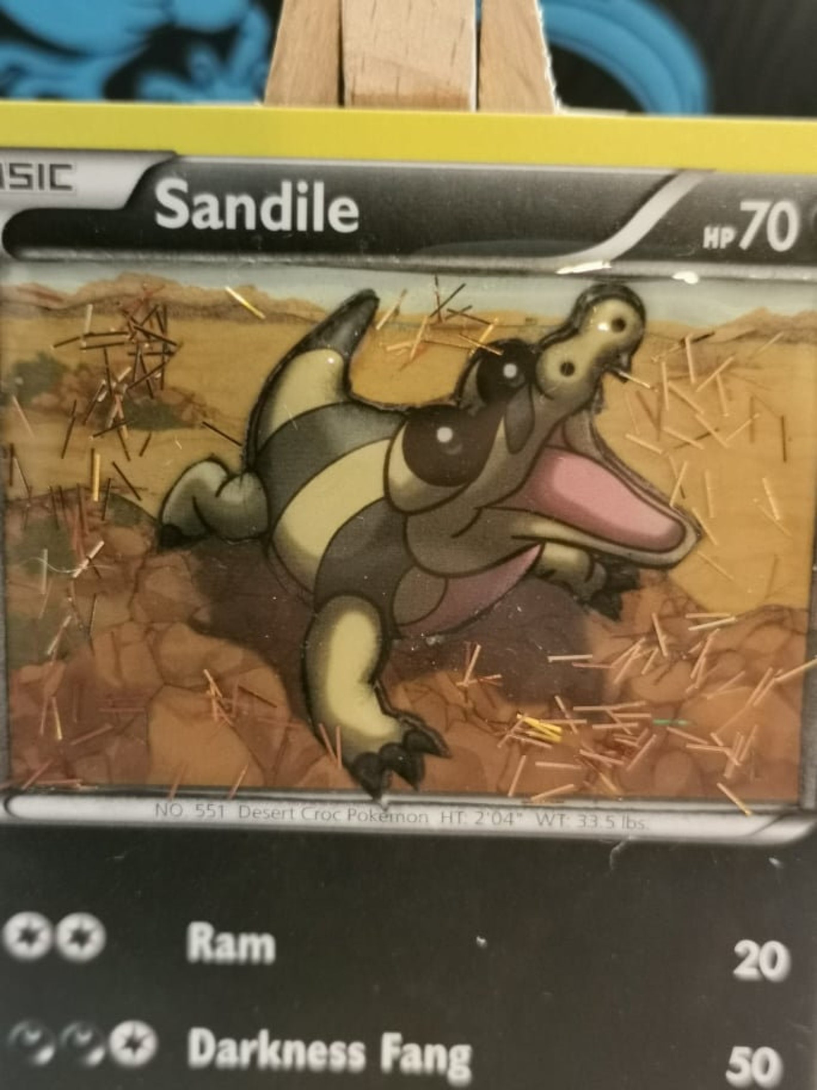 3D Handmade Unique Sandile Pok mon Card Etsy