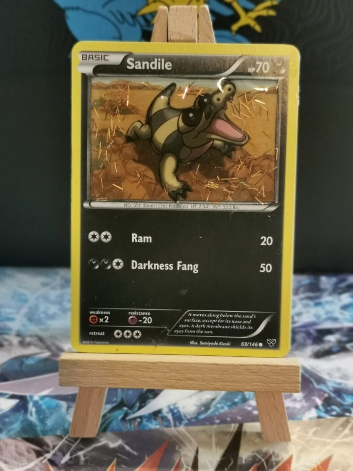 3D Handmade Unique Sandile Pok mon Card Etsy