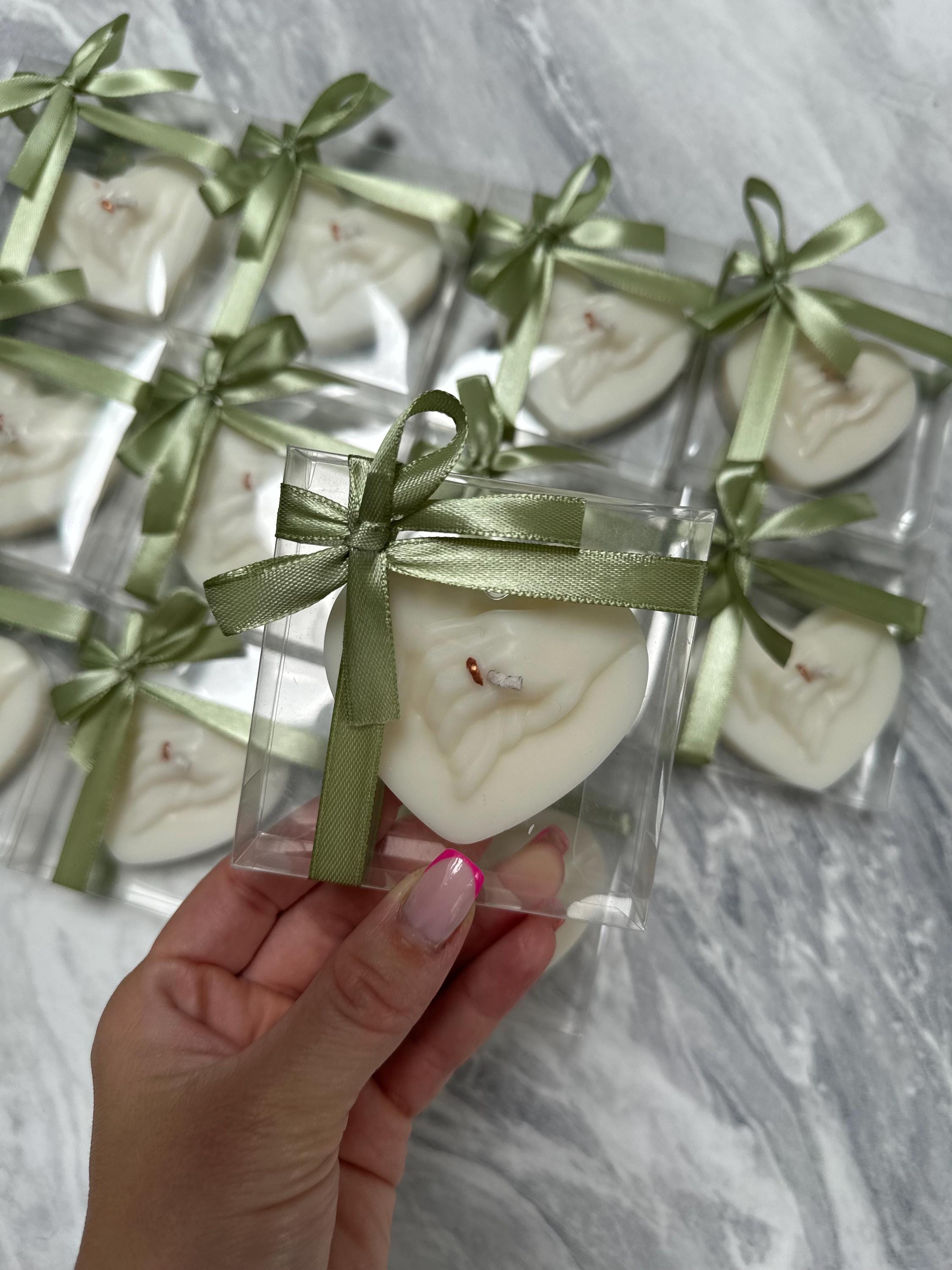 wedding favour | candle | heart shape holding hands | gold silver ring | wedding gift | party favour | elegant