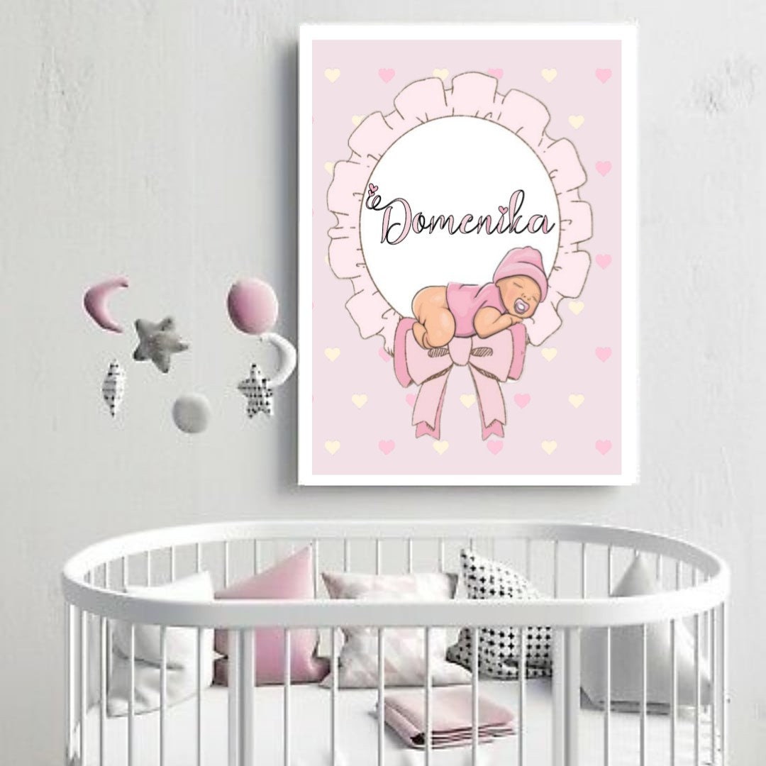 Personalised baby girl name poster Etsy