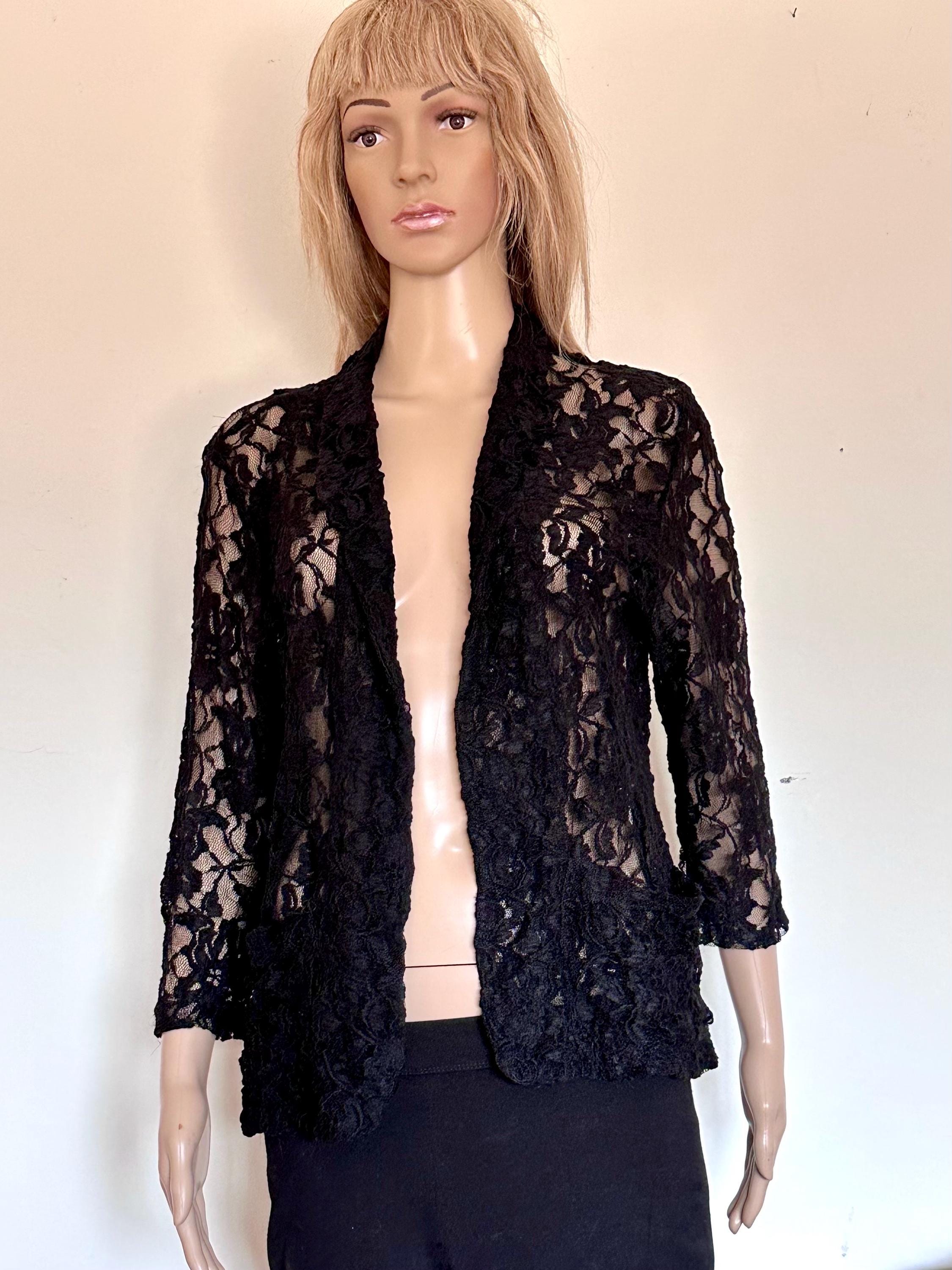 Ego Black Lace Long Sleeve Cardigan Black Lace Jacket Australia