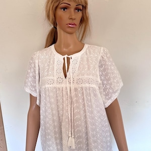 Boho White Lace Midi Dress - Etsy