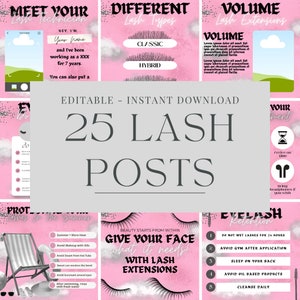 25 High Quality Pink Glam Deluxe Lashes Eyelashes Lash Technician Templates Pink Gothic Glam Instagram Templates for Lash Technicians