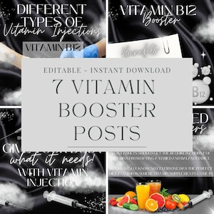 7  Vitamin Boosters Vitamin Injections Aesthetics Templates Instagram Templates Ready To Use With Canva for Aesthetics Practitioners