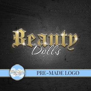 Logotipo de beleza, logotipo bonito, logotipo gótico, praticante de estética, logotipo dourado, logotipo brilhante, logotipo pré-fabricado, preto e dourado, grunge preto, alternativo