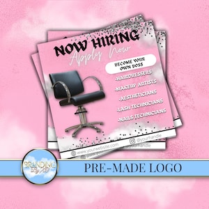 Teraz zatrudniamy Pink Canva Template Pink Gothic, Instagram Hiring Post Template Social Flyer Job Wolne stanowisko, szukamy nowych pracowników Edytowalne