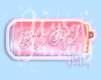 Girly Pop” 3.5inch waterproof vinyl sticker