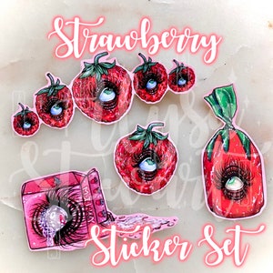 Strawberry sticker set