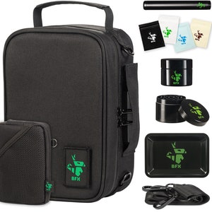 Smell Proof Stash Box Set w/Lock Smell Proof Pouch Smellproof Odorless Stash Bag Herb Grinder Rolling Tray Set Doob Tube Stash Jar Container