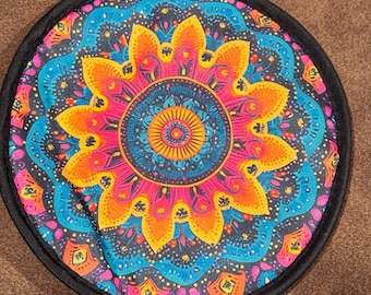 Festive Mandala Print Pot Holders or Trivets Set of 2