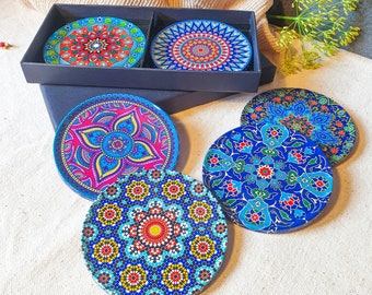 Set of 6 coasters with Sicilian motifs • Gifts for her • Gifts for the home • Christmas gifts • Housewarming gifts