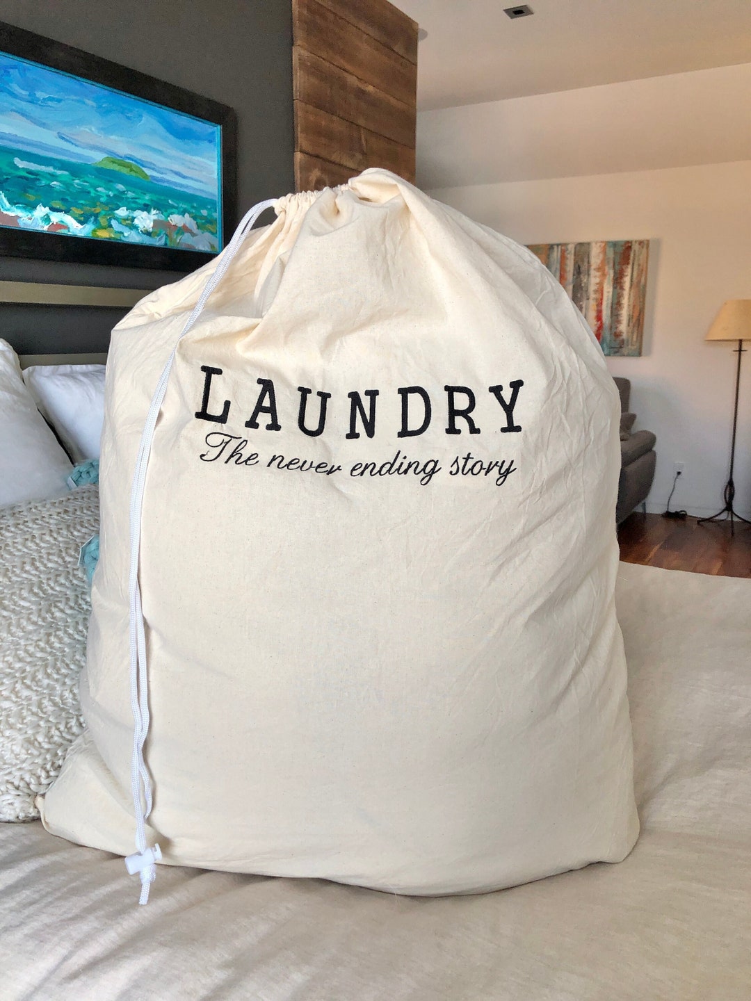 Extra Large Canvas Laundry Bag Heavy Duty Laundry Hamper Liner Clean