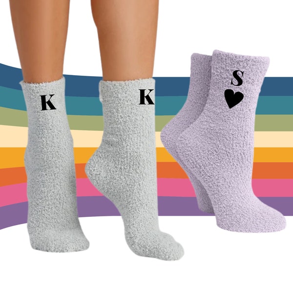 Personalized Embroidered Socks Custom Initials Name Socks Women Winter Gift Ideas Bachelorette Party Gift Bridesmaid Wedding Cozy Socks