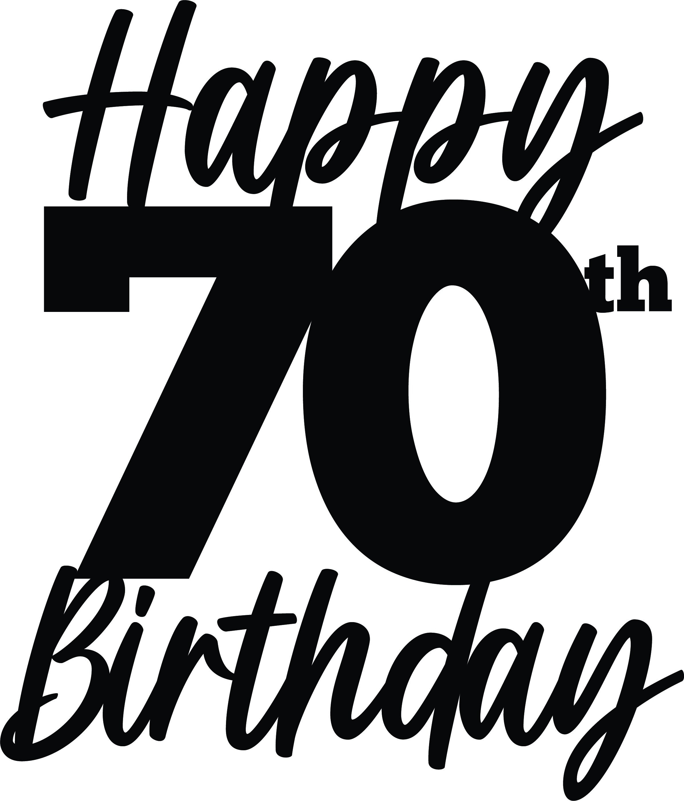 Happy 70th Birthday - Clip Art & Image Files - Etsy